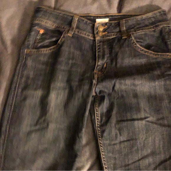 HUDSON Jeans Signature Mid-Rise Bootcut Womens Sz 31 Misses 10 Dark-Distressed - Picture 3 of 13